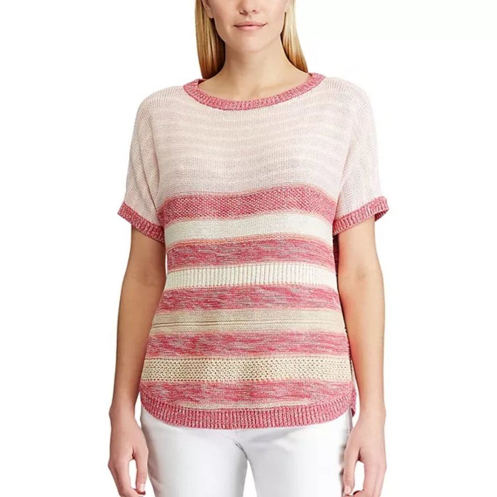 Chaps Sweater Women's Size XL Nautical Lightweight Summer Cottagecore Office NEW